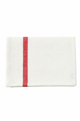 FLW: Thick Linen Kitchen Cloth - White Navy/ Red