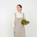 FLW: Linen Square Cross Apron - Natural