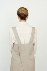 FLW: Linen Square Cross Apron - Natural