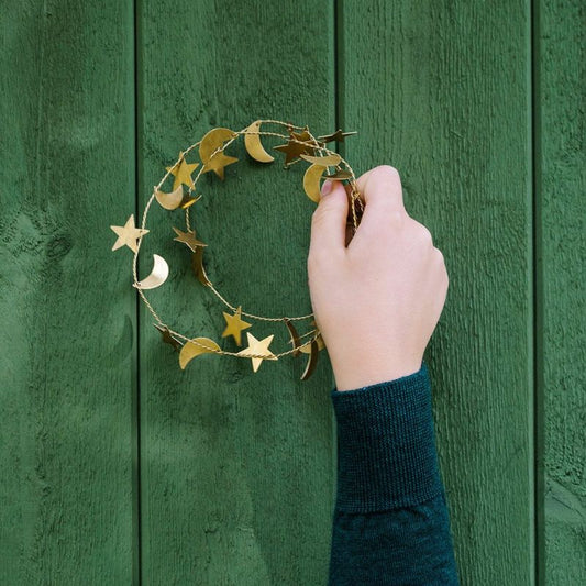 FLW: Brass Garland - Moon & Star