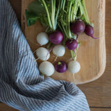 FLW: Linen Kitchen Cloth - Grey White Stripe