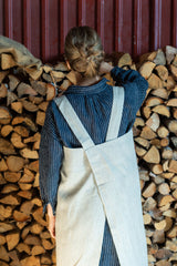 FLW: Linen Square Cross Apron - Natural
