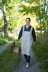 FLW: Linen Square Cross Apron - Natural