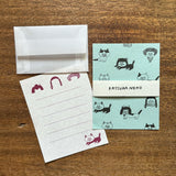 Shibata Keiko x Mizushima: Mini Letter Writing Set - Cats and Wigs