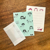 Shibata Keiko x Mizushima: Mini Letter Writing Set - Cats and Wigs