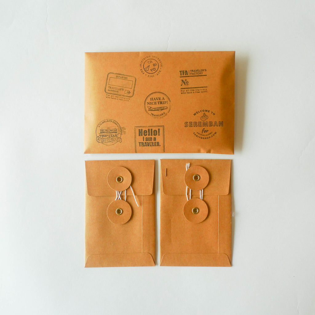 Set d'enveloppes kraft orange TRAVELER'S COMPANY chez Maison Godillot
