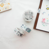 Toranekobonbon x Classiky Washi Tape: Cat Set of 2 (A)