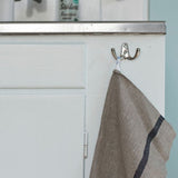 FLW: Thick Linen Kitchen Cloth - Natural Navy/ Red