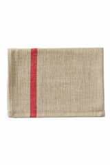 FLW: Thick Linen Kitchen Cloth - Natural Navy/ Red