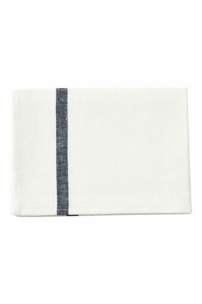 FLW: Thick Linen Kitchen Cloth - White Navy/ Red