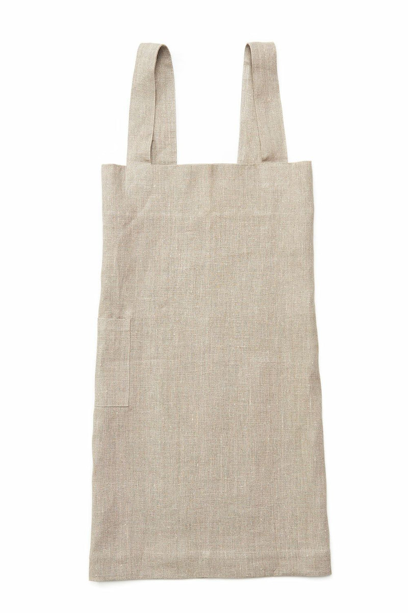 FLW: Linen Square Cross Apron - Natural