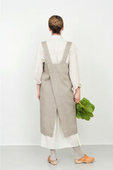 FLW: Linen Square Cross Apron - Natural