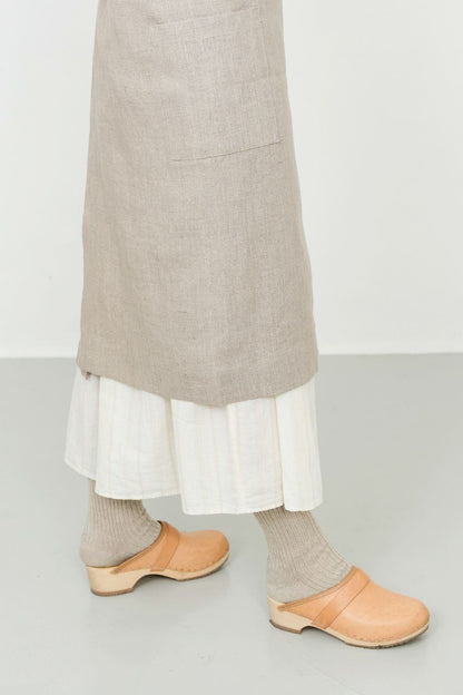 FLW: Linen Square Cross Apron - Natural