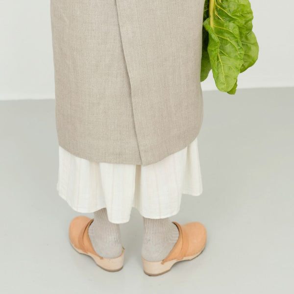 FLW: Linen Square Cross Apron - Natural
