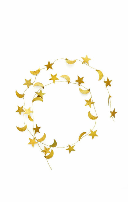 FLW: Brass Garland - Moon & Star