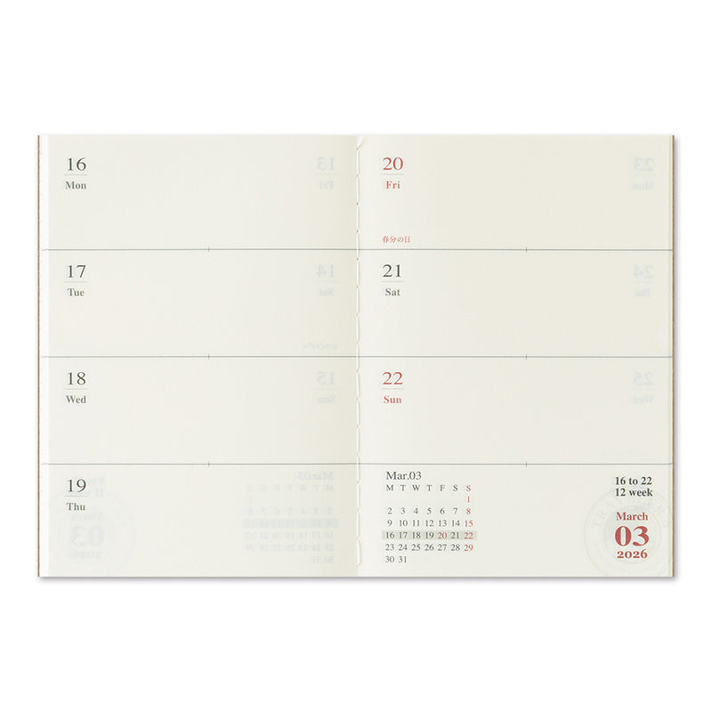TRC 2026: Weekly (Passport Size)