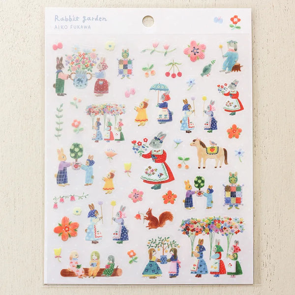 Cozyca x Aiko Fukawa PET Sticker: Rabbit Garden