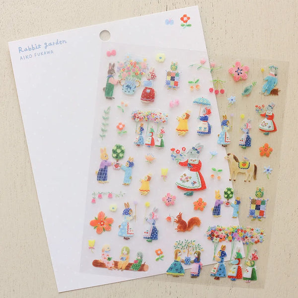 Cozyca x Aiko Fukawa PET Sticker: Rabbit Garden