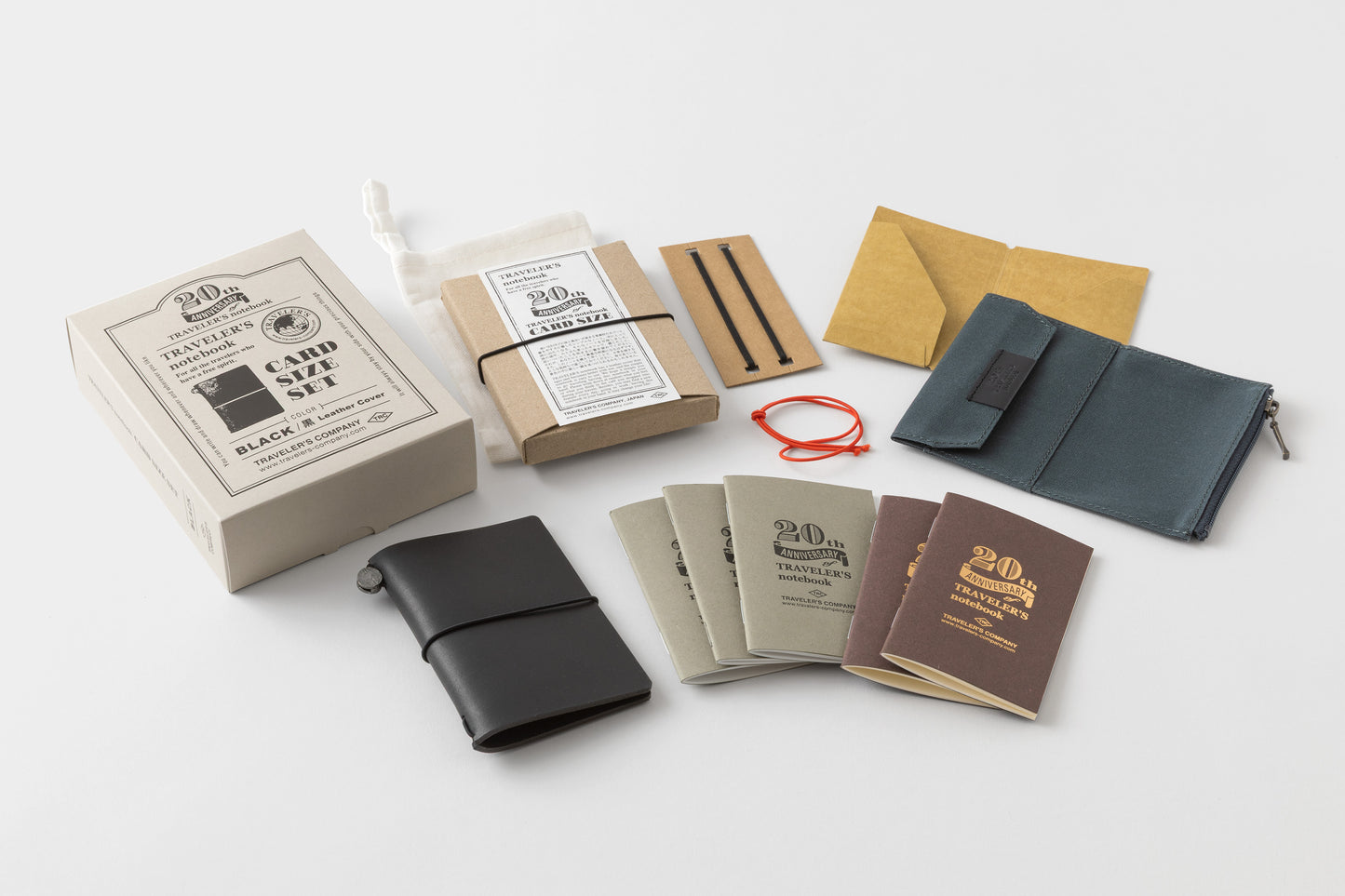 TRAVELER’S notebook Card Size 20th Anniversary Set [Black]