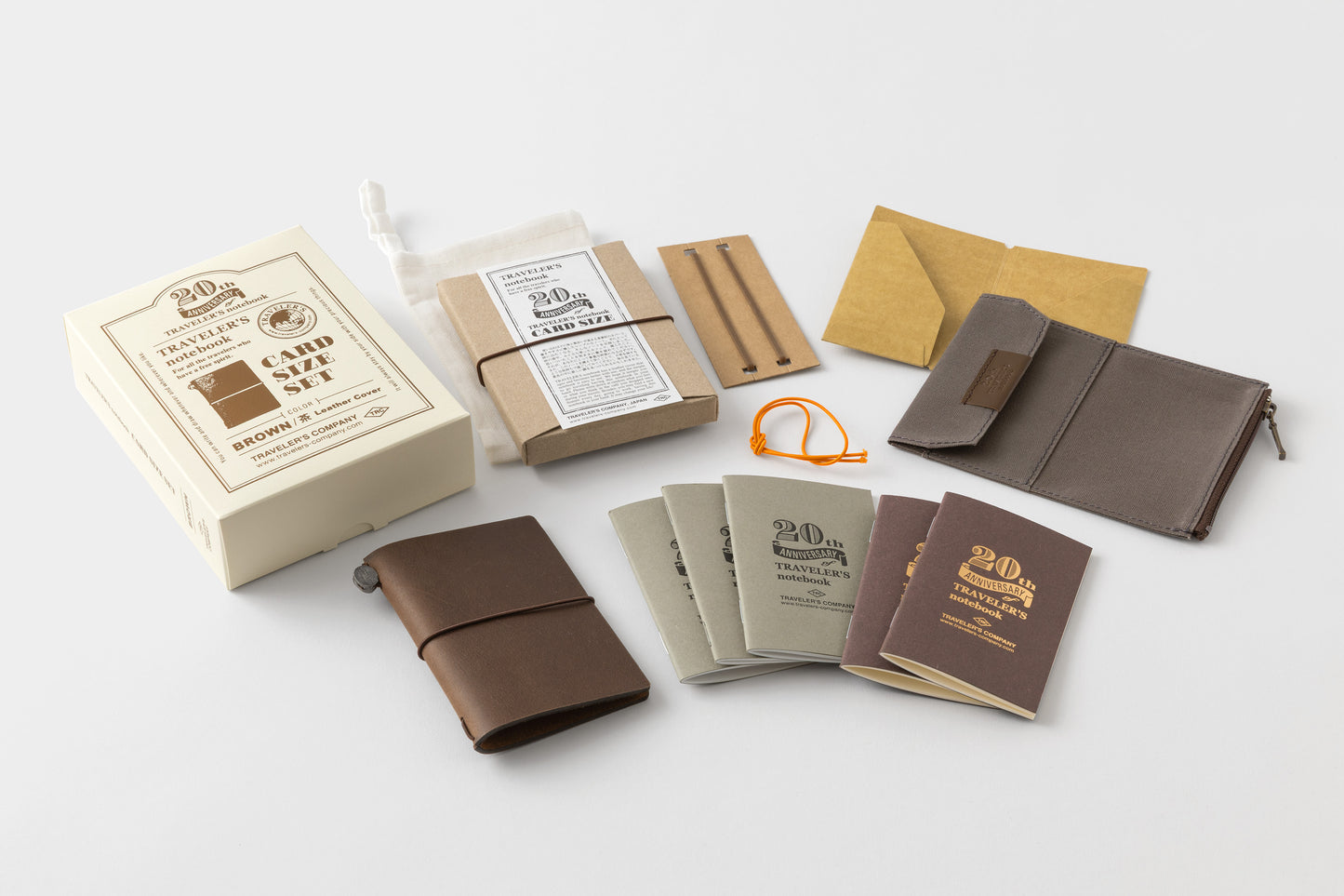 TRAVELER’S notebook Card Size 20th Anniversary Set [Brown]