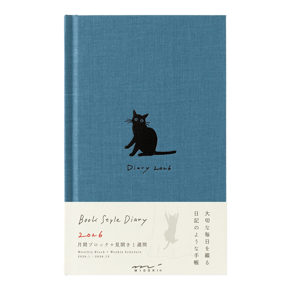 Midori 2026: Neko Diary [B6 Variant] Cat Navy