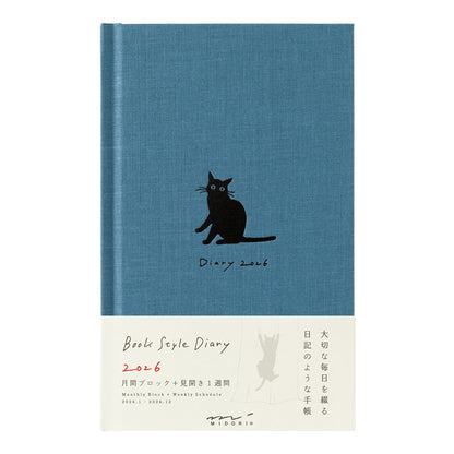 Midori 2026: Neko Diary [B6 Variant] Cat Navy