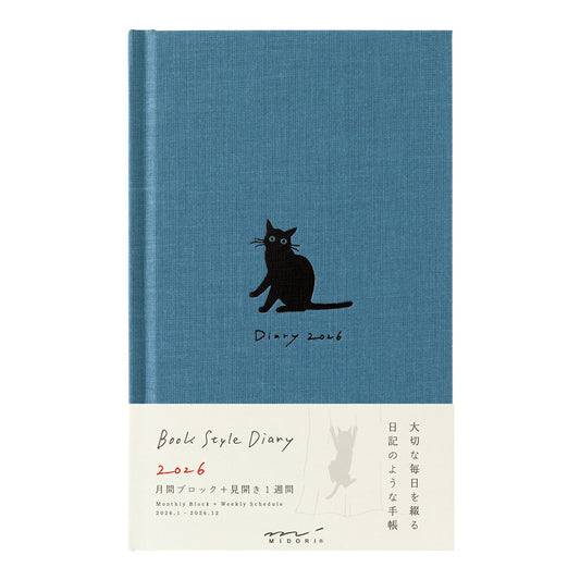 Midori 2026: Neko Diary [B6 Variant] Cat Navy