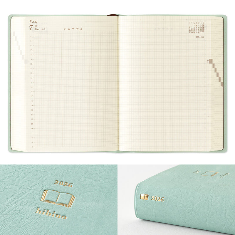 Midori 2026: Hibino Diary [A6] Blue-Green