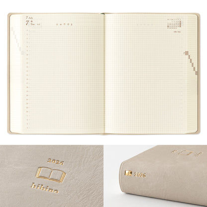 Midori 2026: Hibino Diary [A6] Gray