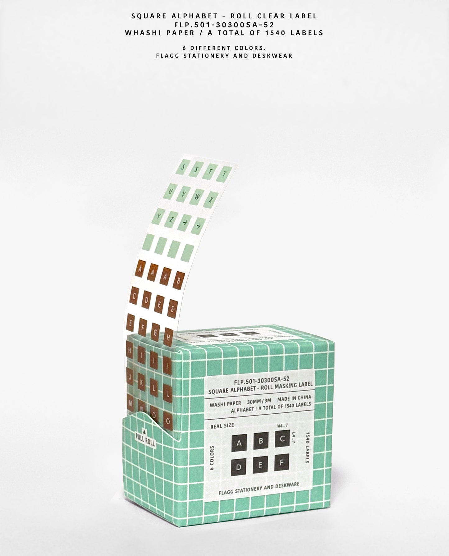 Flagg: [Alphabet/ Number] Roll Masking Label / SQUARE