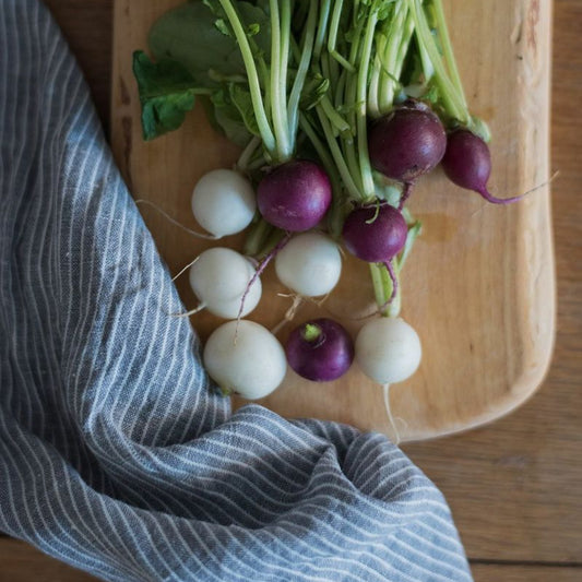 FLW: Linen Kitchen Cloth - Grey White Stripe