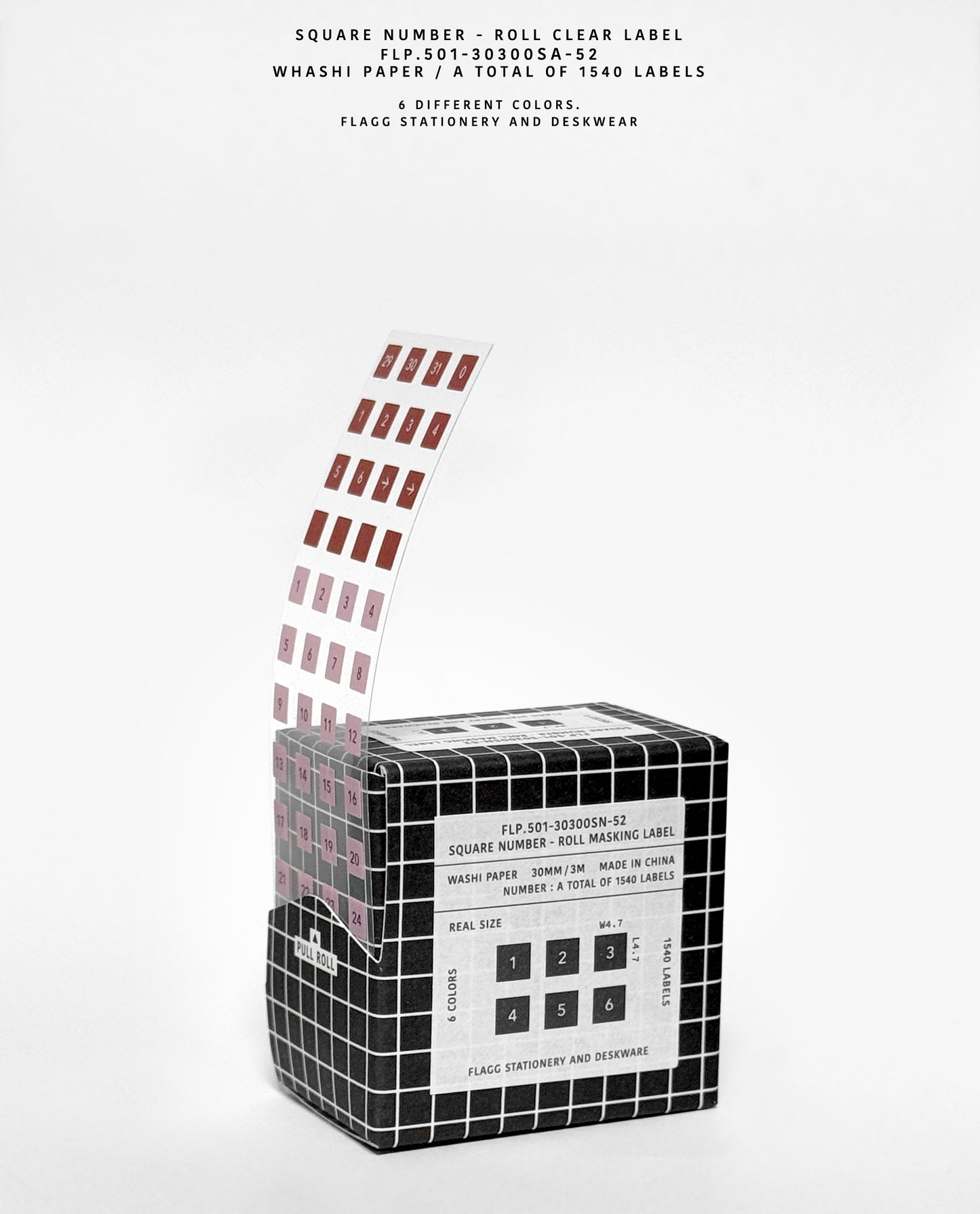 Flagg: [Alphabet/ Number] Roll Masking Label / SQUARE