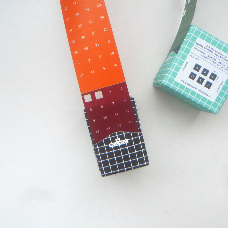 Flagg: [Alphabet/ Number] Roll Masking Label / SQUARE