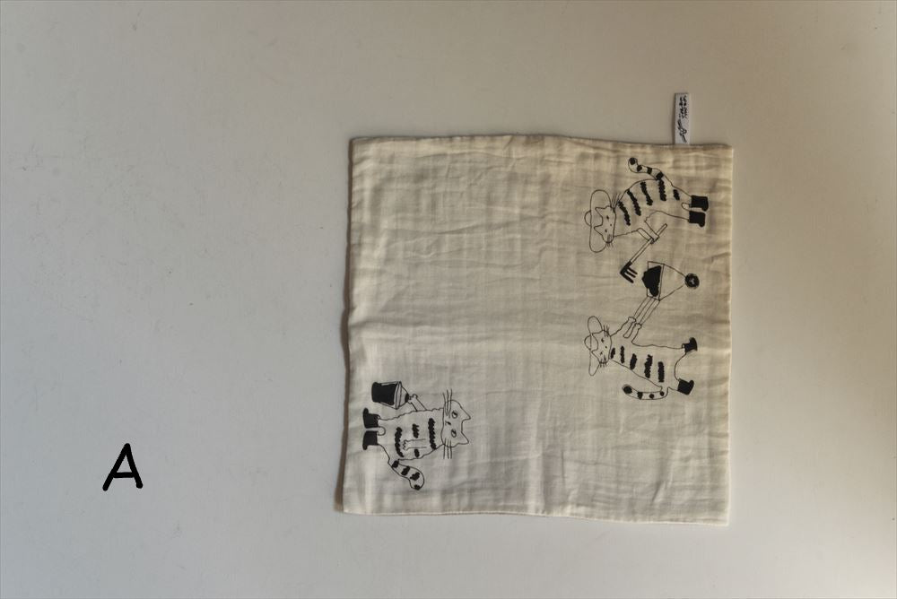 Toranekobonbon x Classiky: Cat Cotton Handkerchief [2 design]