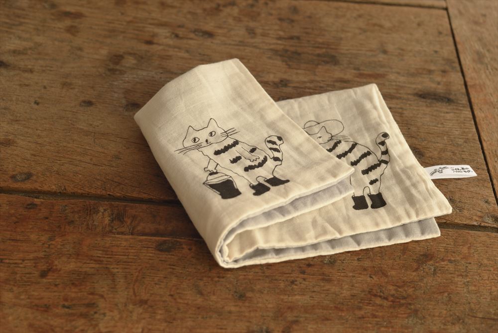 Toranekobonbon x Classiky: Cat Cotton Handkerchief [2 design]