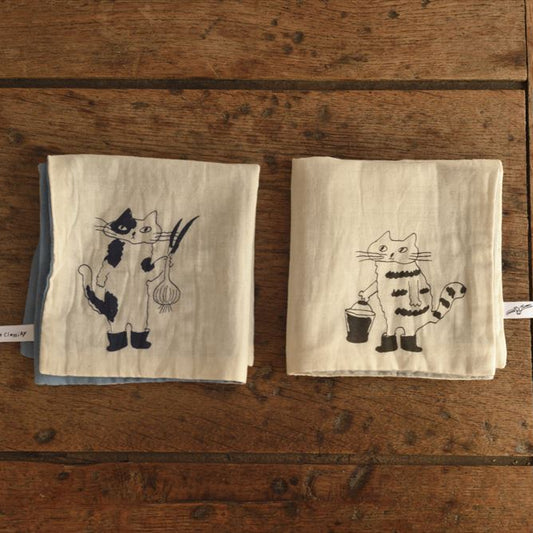 Toranekobonbon x Classiky: Cat Cotton Handkerchief [2 design]