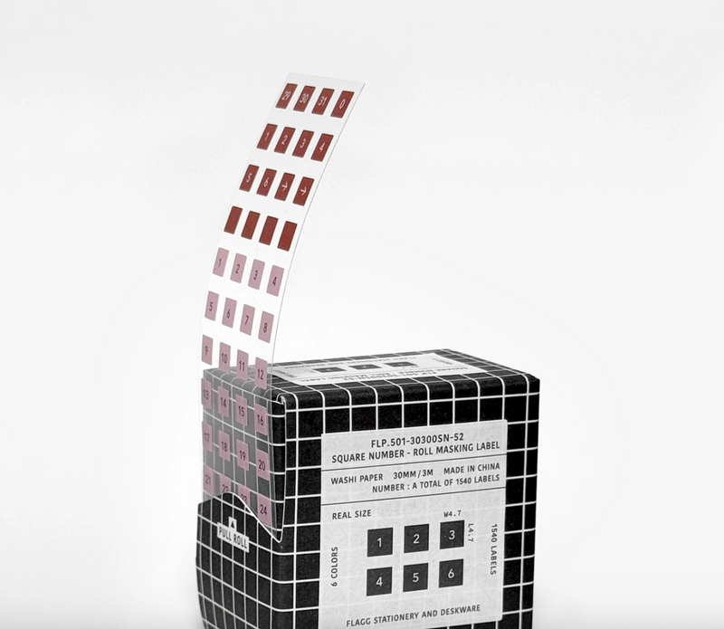 Flagg: [Alphabet/ Number] Roll Masking Label / SQUARE