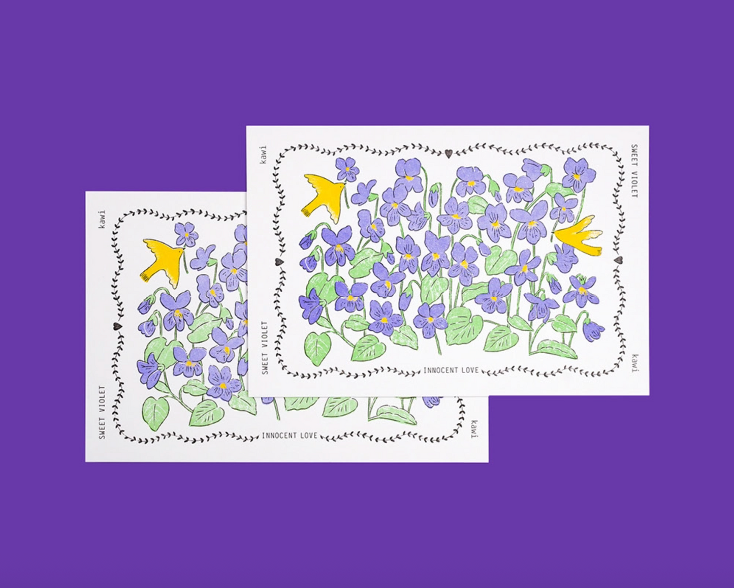 KAWI: Letterpress Card - Sweet Violet
