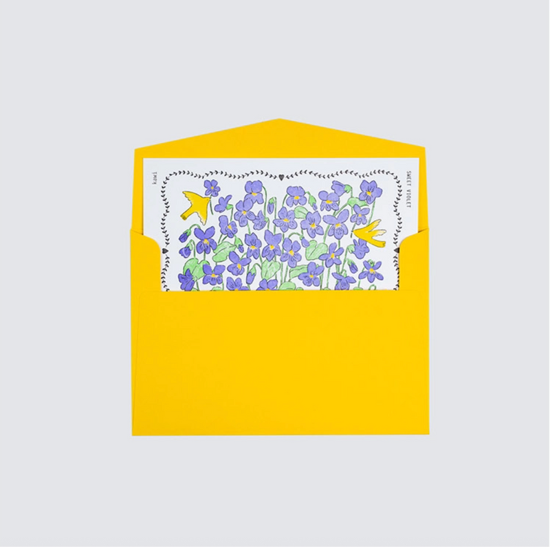 KAWI: Letterpress Card - Sweet Violet