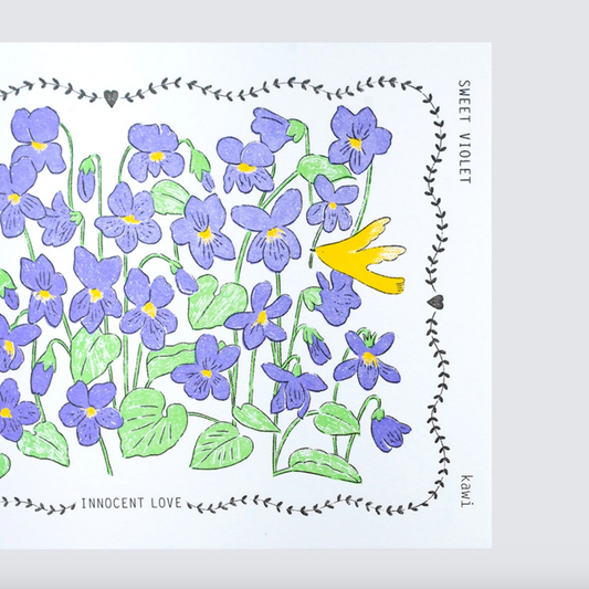 KAWI: Letterpress Card - Sweet Violet