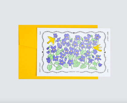 KAWI: Letterpress Card - Sweet Violet