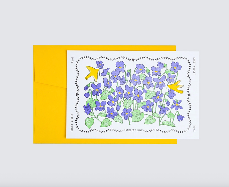 KAWI: Letterpress Card - Sweet Violet