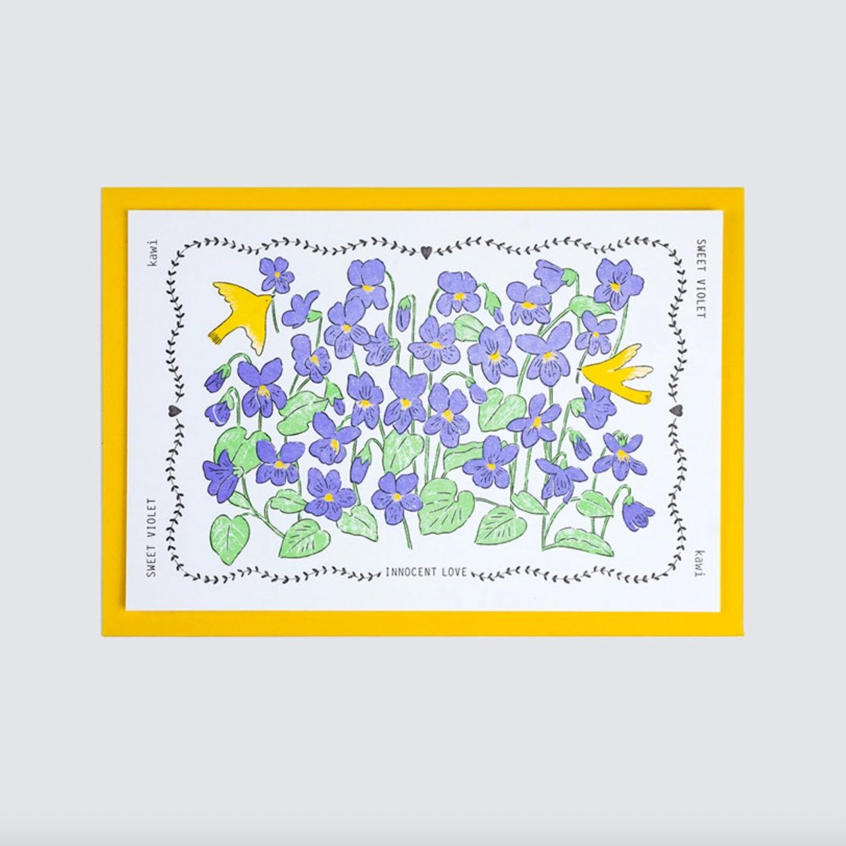 KAWI: Letterpress Card - Sweet Violet