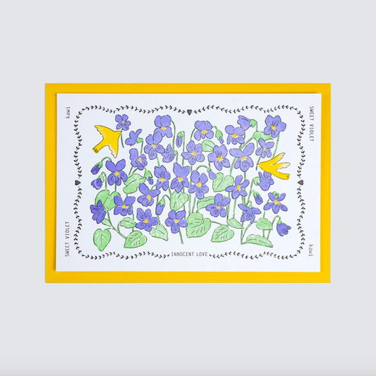 KAWI: Letterpress Card - Sweet Violet
