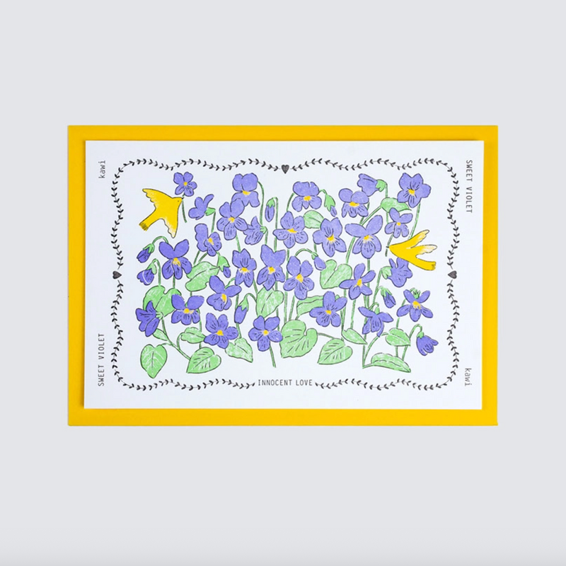 KAWI: Letterpress Card - Sweet Violet