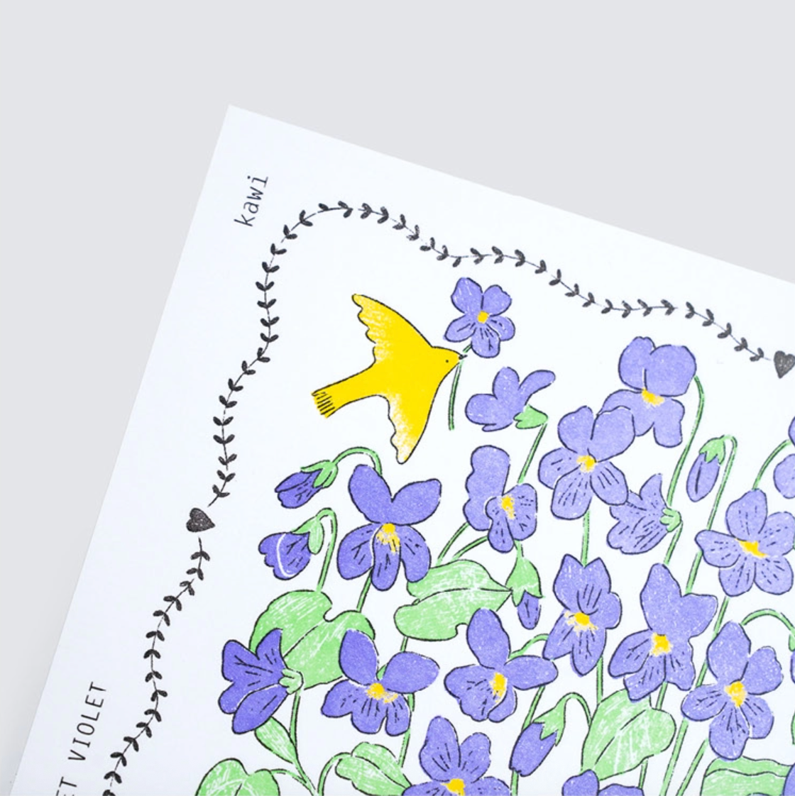 KAWI: Letterpress Card - Sweet Violet