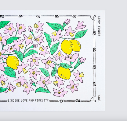 KAWI: Letterpress Card - Lemon Flower