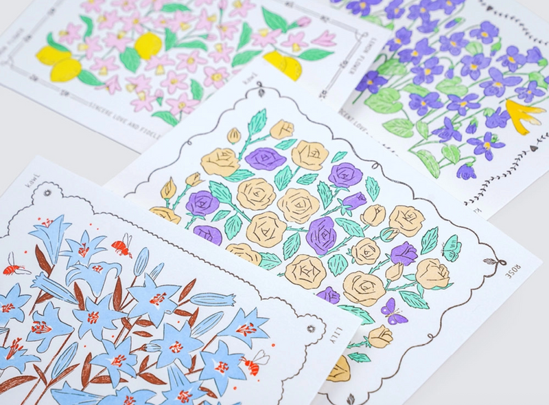 KAWI: Letterpress Card - Rose