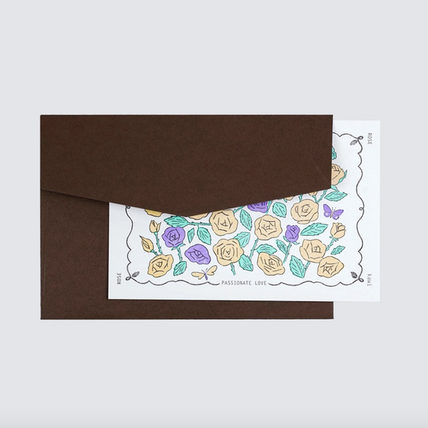 KAWI: Letterpress Card - Rose