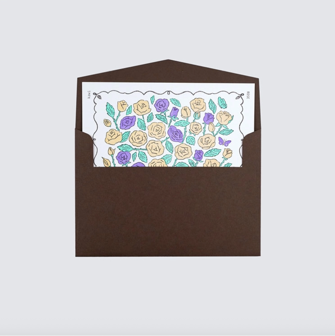 KAWI: Letterpress Card - Rose